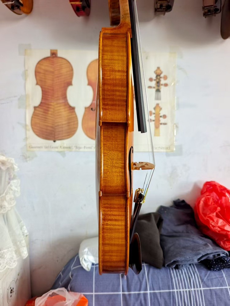 4/4 Violin Solid Flamed maple back spruce top hand Made nice sound