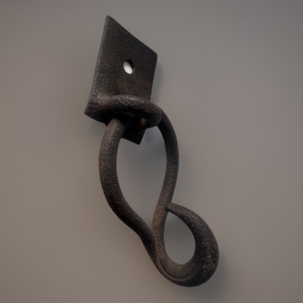 Antique Black Wrought Iron Ring Pull Hitching Ring