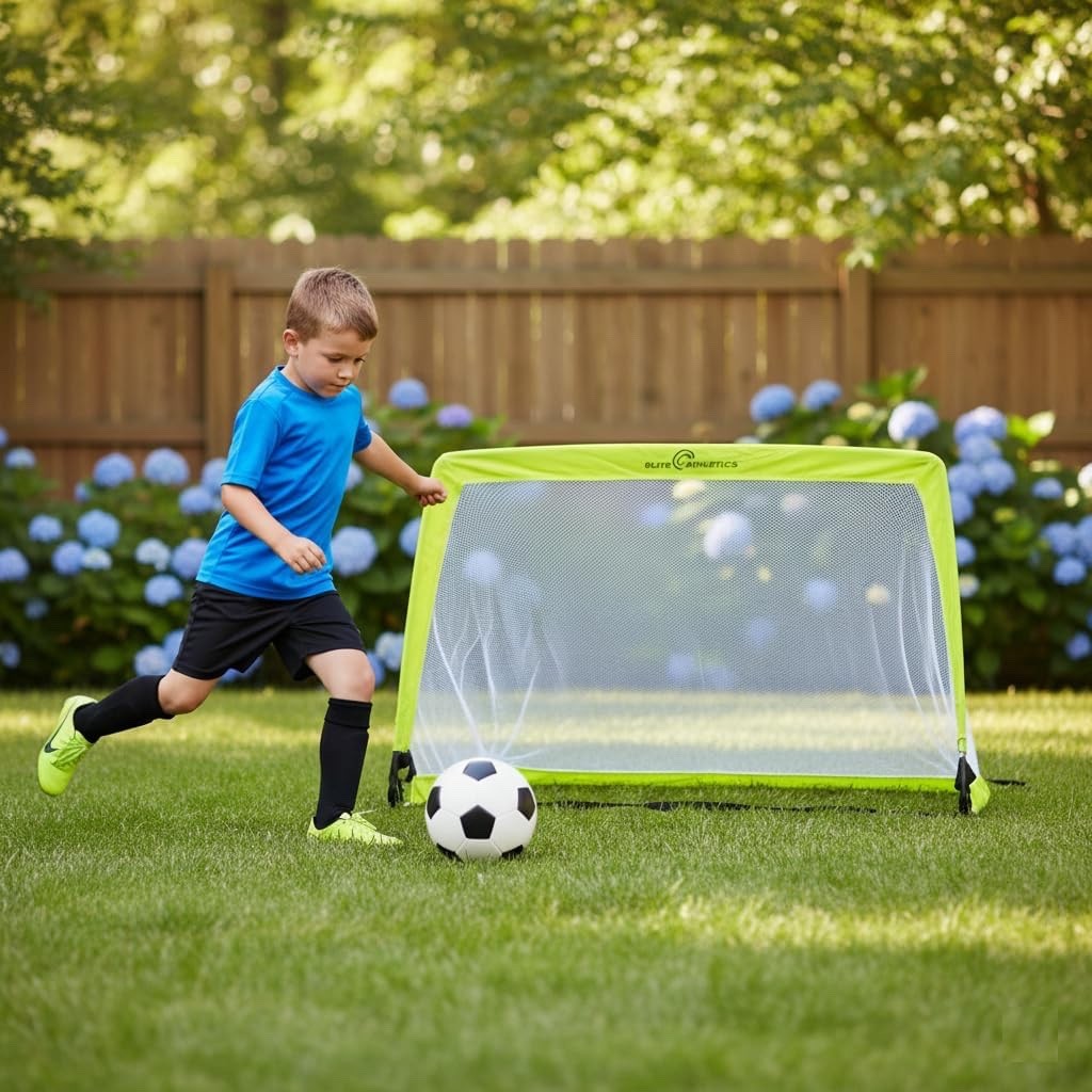 Pop-Up 3' x 2' Soccer Goal 2-Pack – Portable & Collapsible Training Nets for Kid