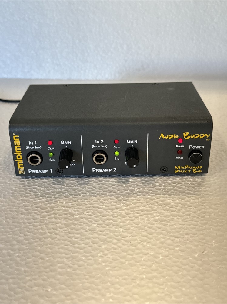 Midiman Audio Buddy 2 Channel Microphone Mic Preamp & Direct Box Phantom Power