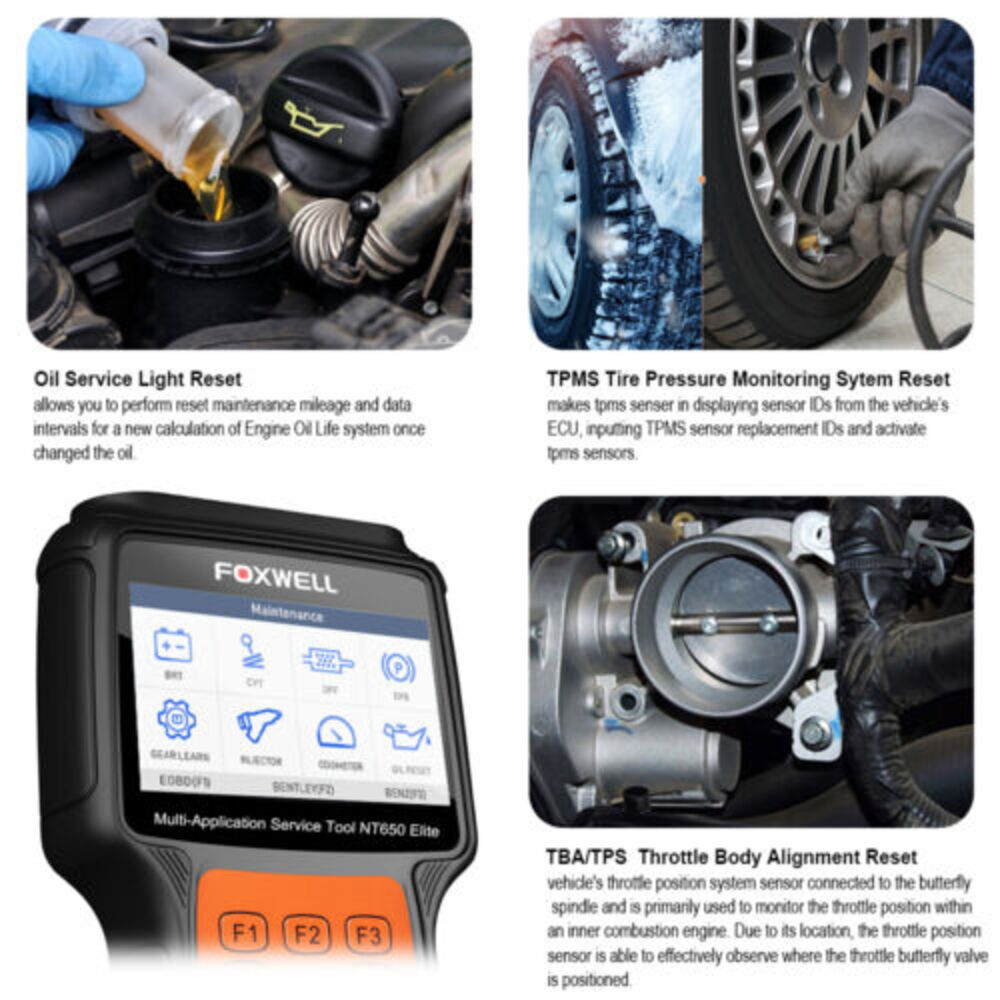 FOXWELL OBD2 Scanner Car ABS SRS Engine Systems Code Reader Bidirectional Test