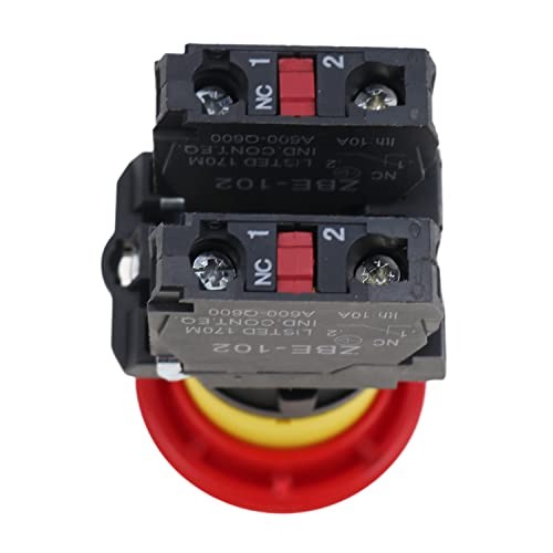 Emergency Stop Switch 122514GT, Push Button, Hinge Lever, ON-OFF, Red,