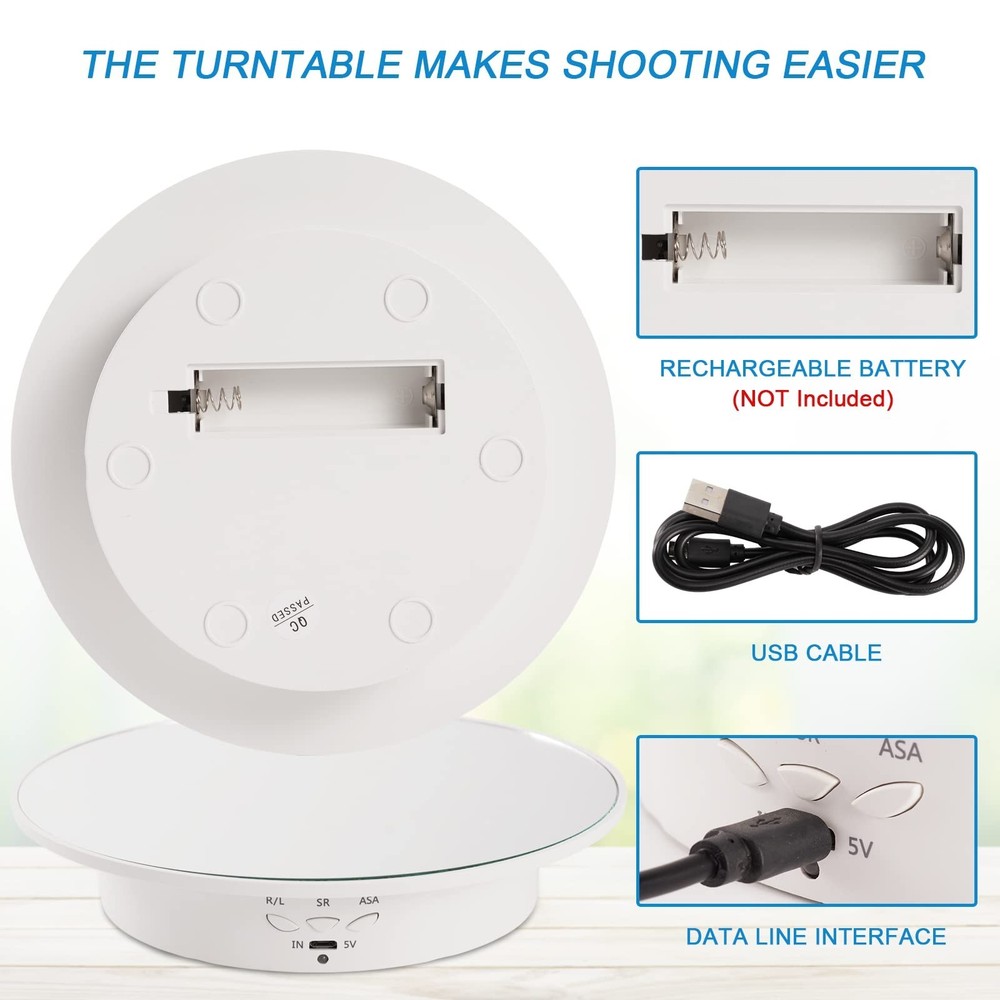 7.87'' Rotating Display Stand Motorized Rotating Display Stand, 22 lbs Load R...