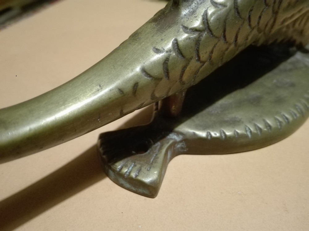 RARE - Antique Front Door Knocker BRASS FISH