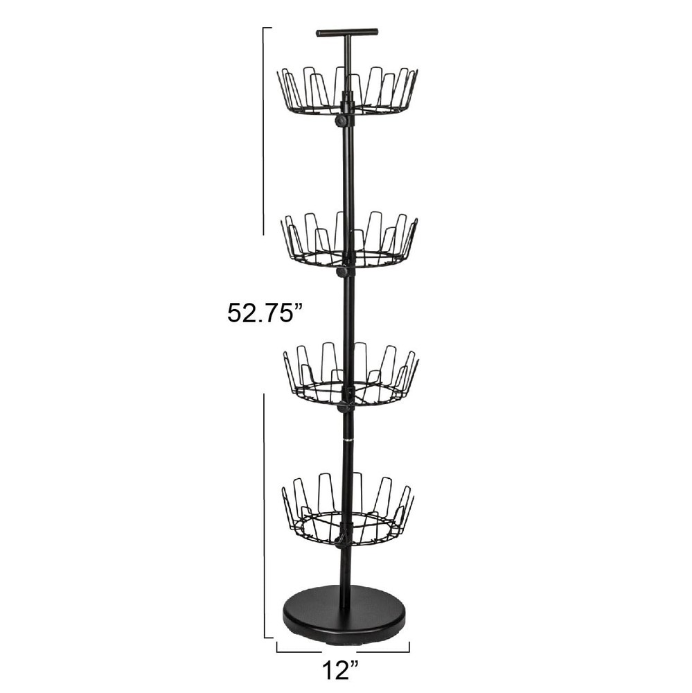 4-Tier Shoe Storage Tree, Matte Black