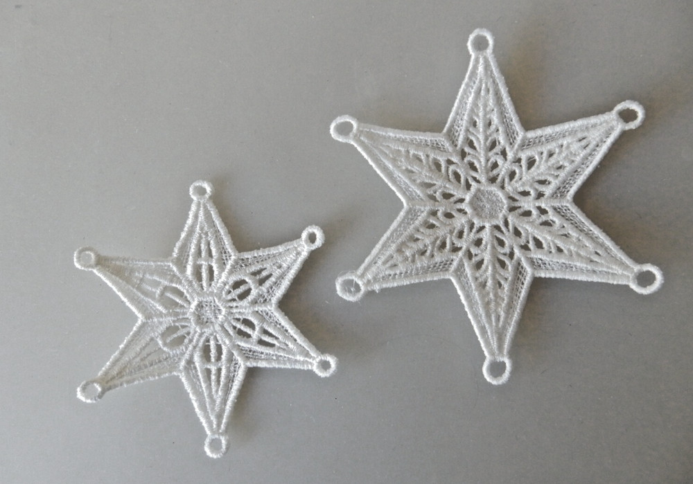 2 Awesome Lace Snowflake/Star Appliques