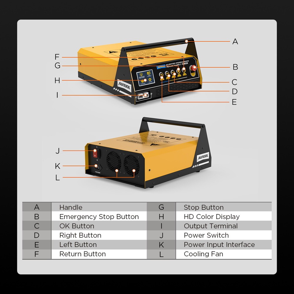 AUTOOL ECU Reprogramming Power Supply Stabilizer Battery Jump Starter w/ Cart