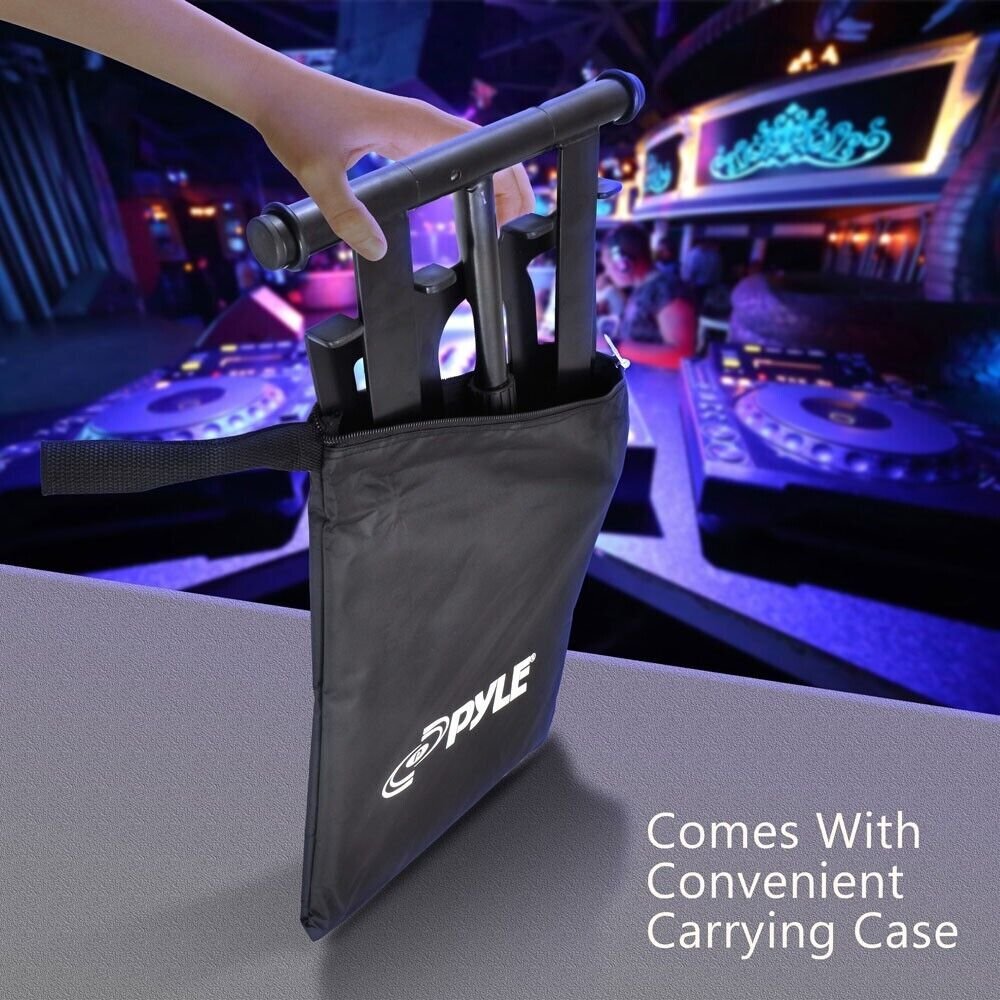 Pyle Universal Foldable DJ Laptop Stand-Professional Portable Telescoping Height