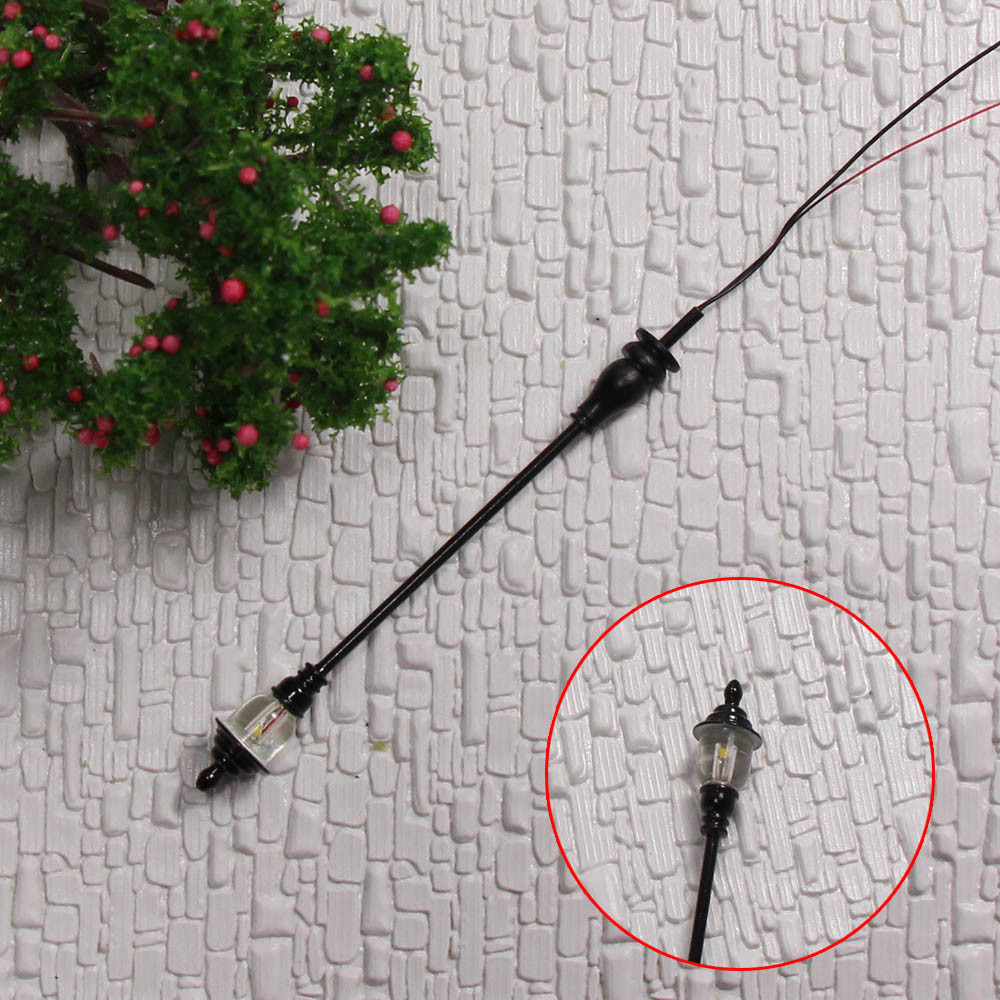 LQS21 10PCS Model Railroad HO OO Scale 1:87 Street Light Lamps Warm White LEDs