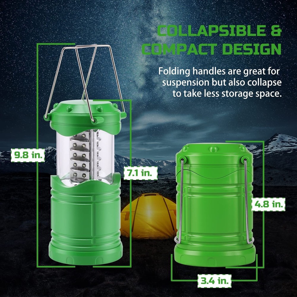 Lichamp 4 Pack LED Camping Lanterns, Battery Powered Camping Lights LED Super...