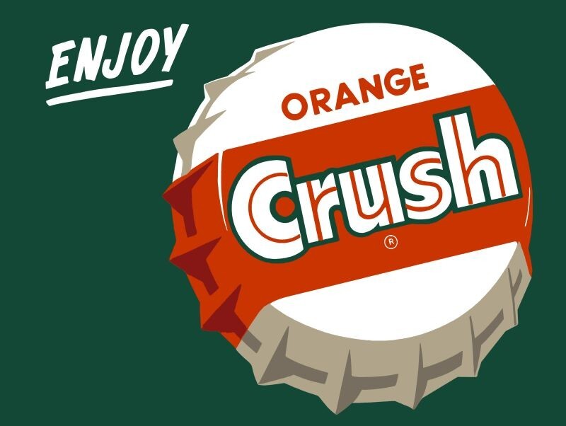 Enjoy ORANGE CRUSH Soda, Bottle Cap Theme NEW METAL SIGN: 12x16" Free Shipping