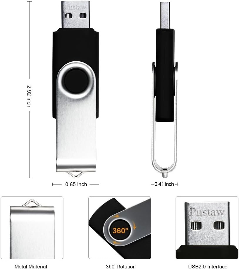 1GB USB Flash Drive 10 Pack - Multi-Color Swivel Memory Stick for Data Storage