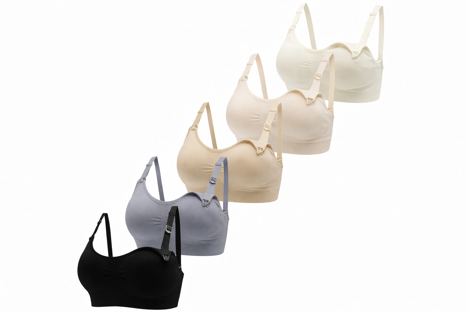 5 Pack All Size Push Up Seamless Nursing Bra for Breastfeeding and Maternity