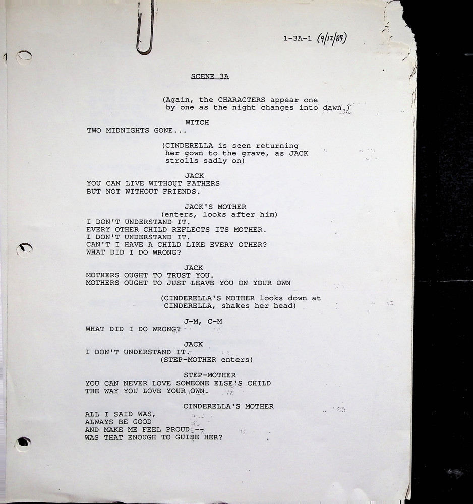 MUSEUM PIECE: Original Into The Woods Stage Manager Script (Annotated)