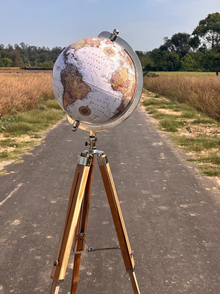 World Globe with Tripod Stand Home Office Décor & Study Room Accent