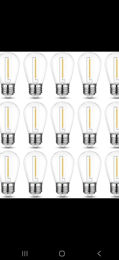 Outdoor Patio String Light 15 Bulbs Shatterproof Waterproof S14 LED Replacement
