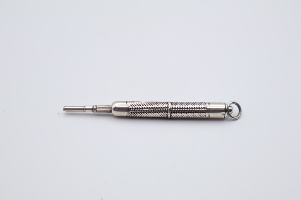 Vintage Silver Engine Turned Mechanical Pencil