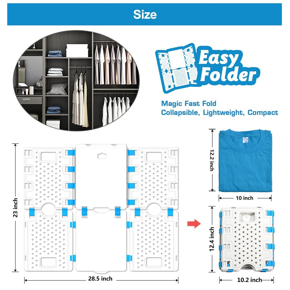 Version 4 Shirt Folding Board t Shirts Clothes Folder Durable Plastic Laundry...
