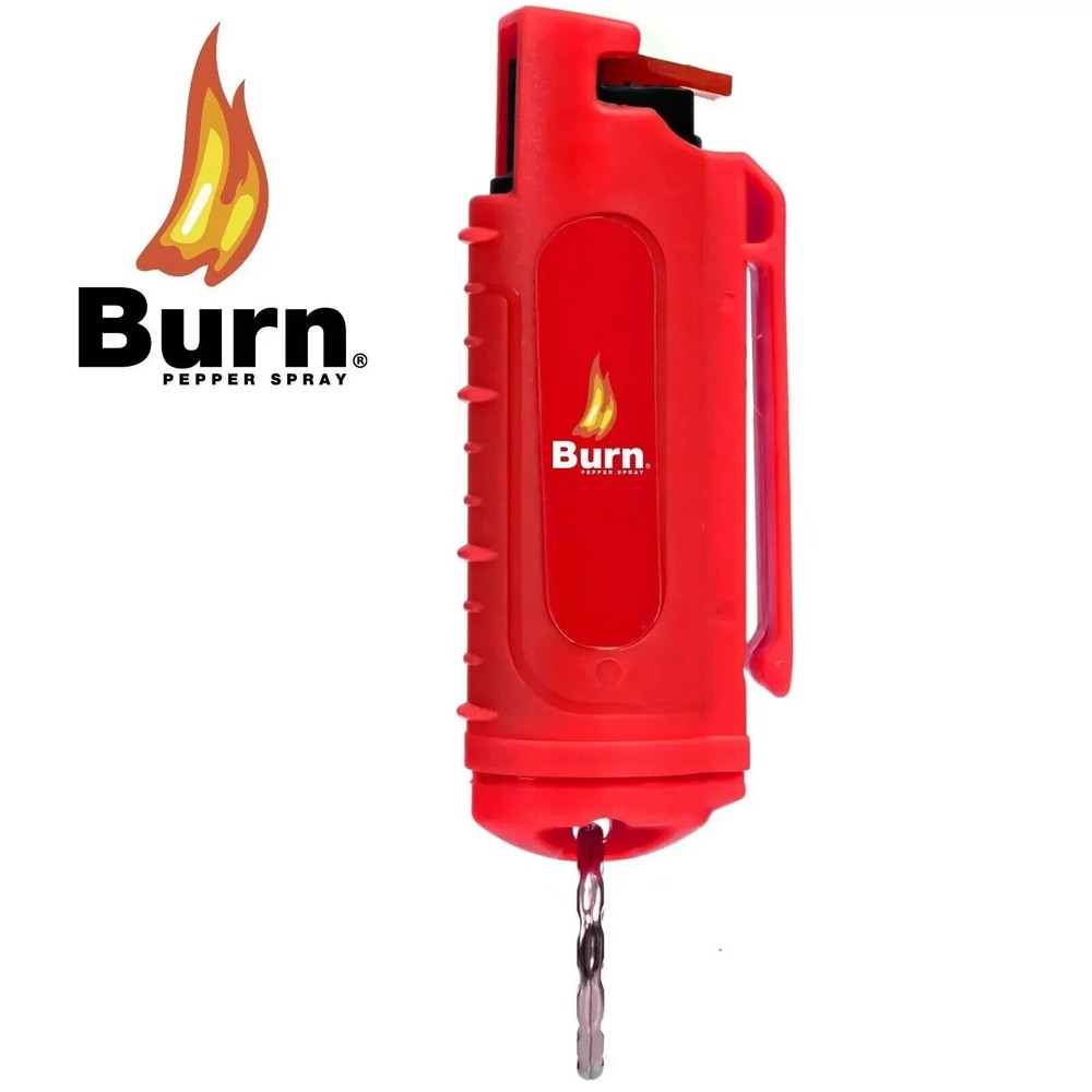 BURN Pepper Spray 0.5oz Self Defense Security Keychain Red 4 Pack