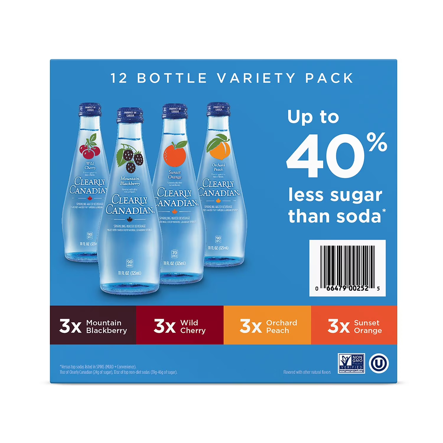 Clearly Canadian Variety Pack Sparkling Water, 11 fl.oz (12 Pack) SAMEDAY SHIPP!