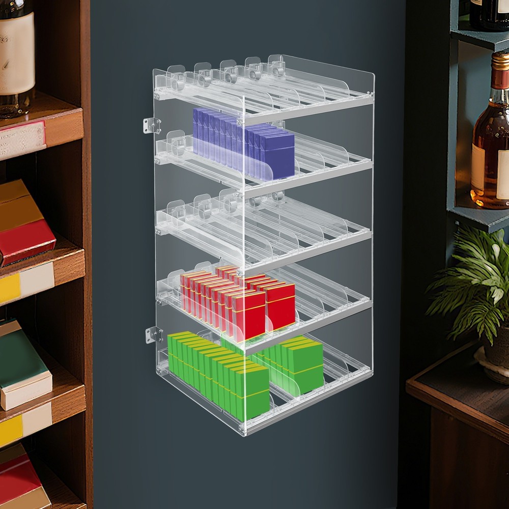 Automatic Cigarette Pusher Tray Cigarette Display Holder Case For Retail Store