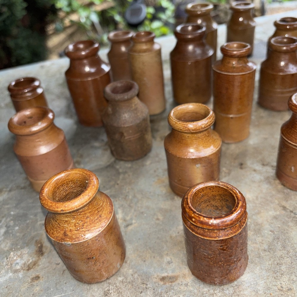 Victorian ironstone stoneware ink bottles 20