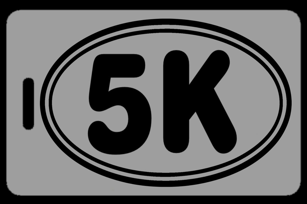 Lo-Viz Gray 5K (3.1 Miles) Bag Tag - Free Personalization