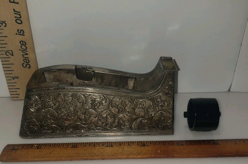 Silver Tone Tape Dispenser ELEANOR CLAIRE Design Delli Inc Desktop Japan Vintage