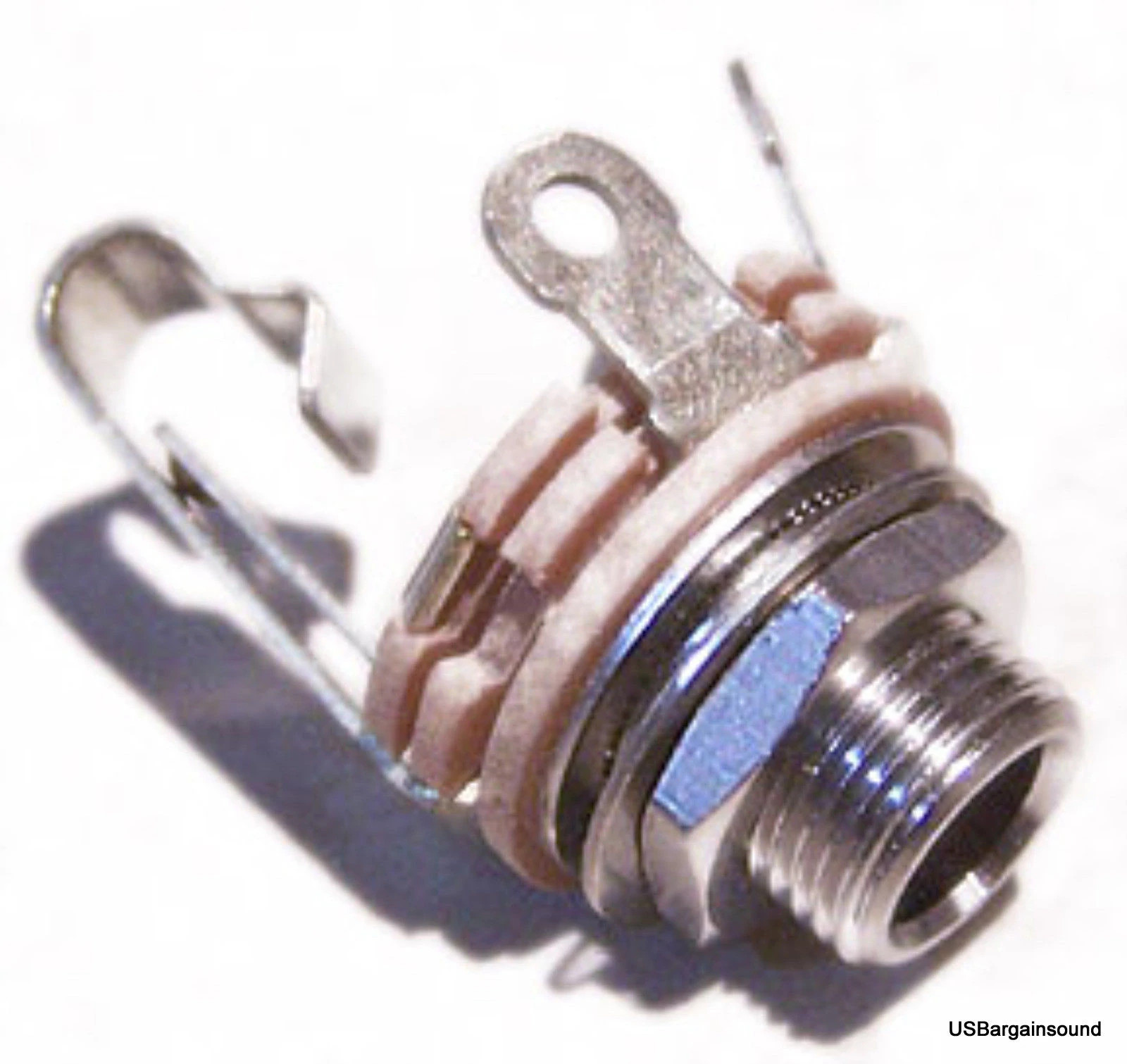 SWITCHCRAFT 12A 1/4" Mono Female Panel Mount Jack with Shunt/Short Tab