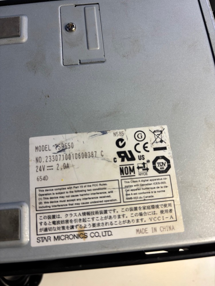 Star Micronics TSP650 Parallel Thermal Receipt Printer W/Power Cord