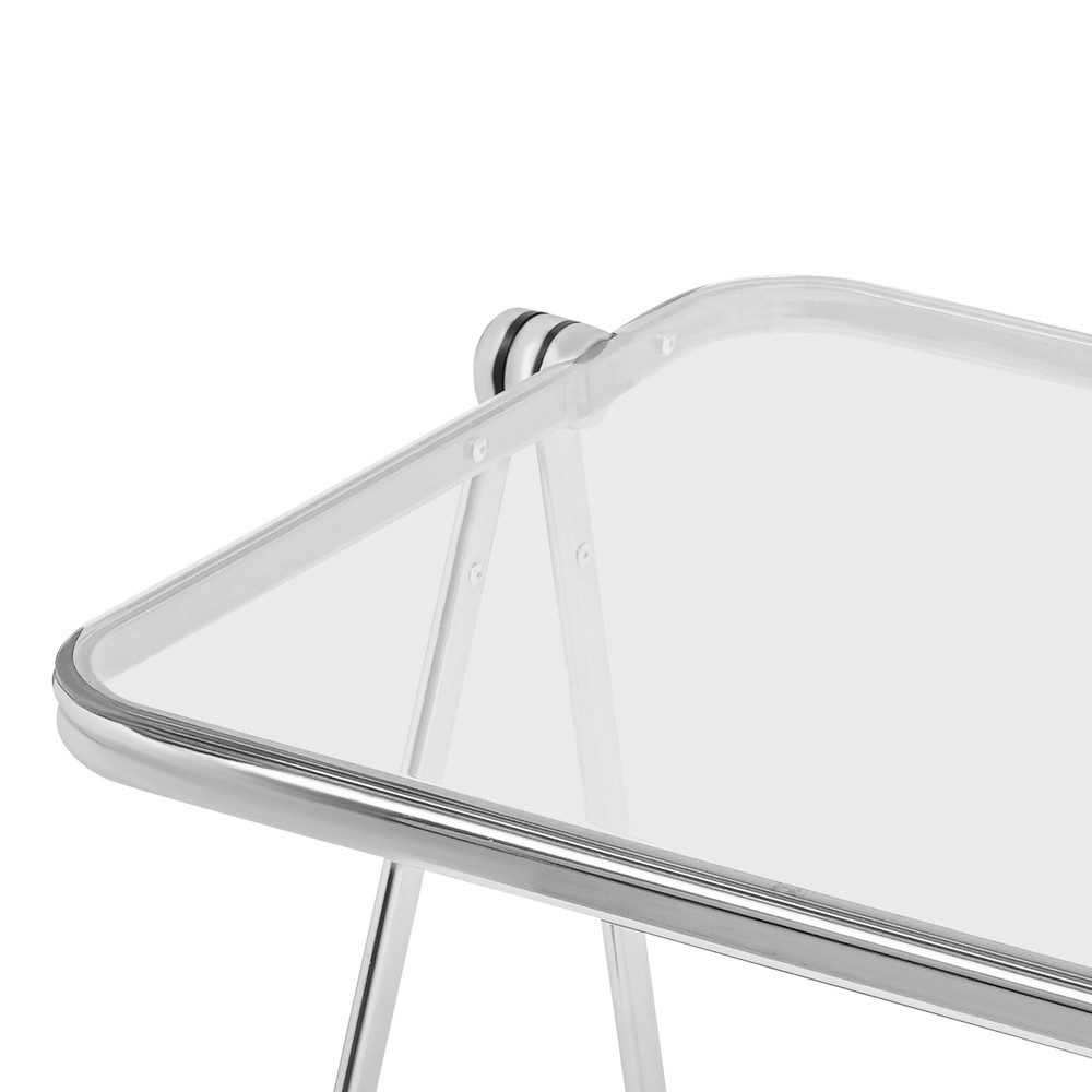 Clear Folding Table Portable Home Office Small Computer Desk Indoor Side Table