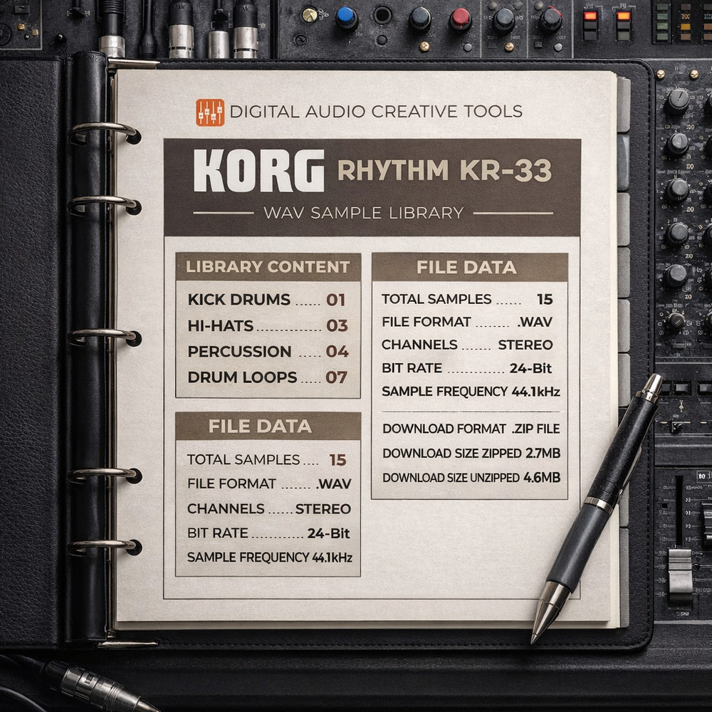 Korg KR-33 Drum Machine Sample Library