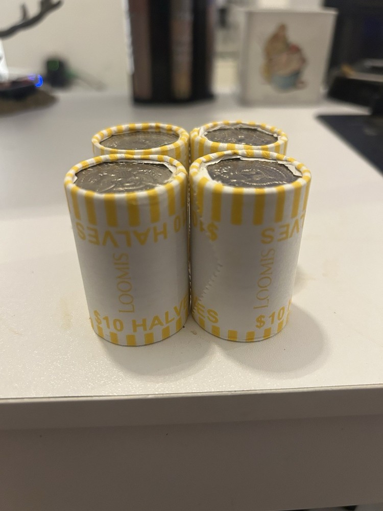 4 Rolls Circulated Kennedy half dollars