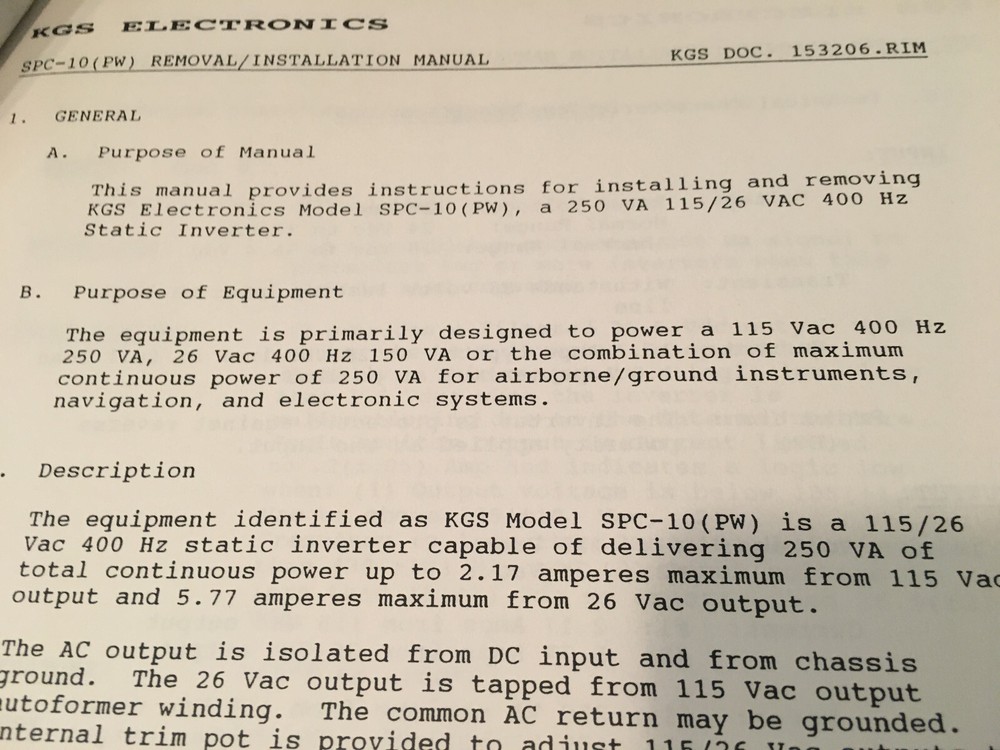 KGS Electronics SPC-10 ( ) Inverter Install Manual