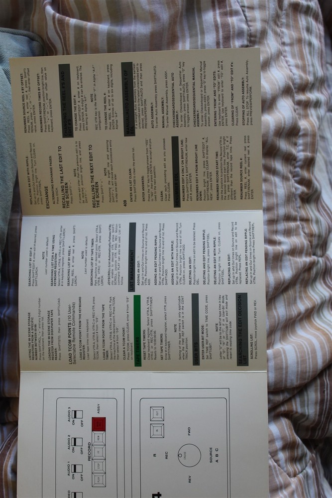 CONVERGENCE CORPORATION 200 SERIES VIDEO EDITOR QUICK REFERENCE GUIDE