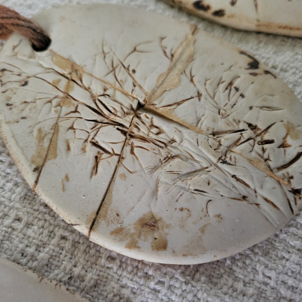Clay Wind Chimes Signed, Damaged & Repaired