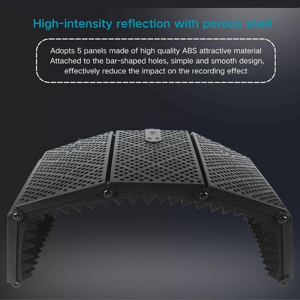 Microphone Stand with Isolation Shield and Pop Filter for Recording