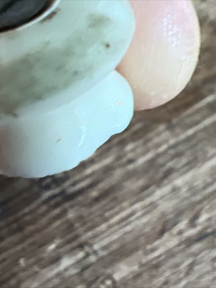 Tiny Antique WHITE PORCELAIN DRAWER PULL Chip
