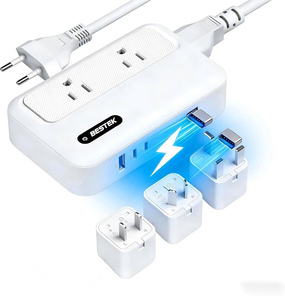 Efficient 220V to 110V Converter for Hair Tools with Multi-Plug Adaptability