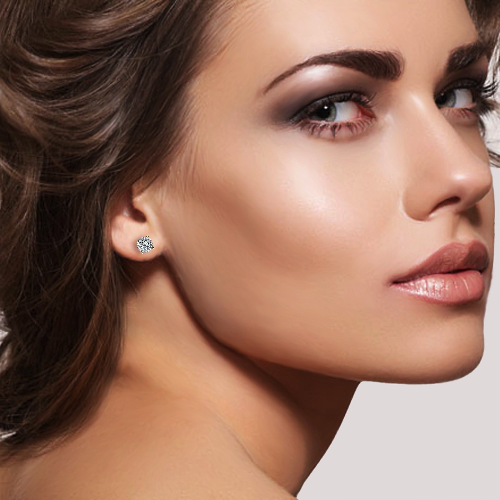 2.00 CT ROUND GRA MOISSANITE EARRINGS 14K YELLOW GOLD STUDS SCREW-BACK GIFT NEW