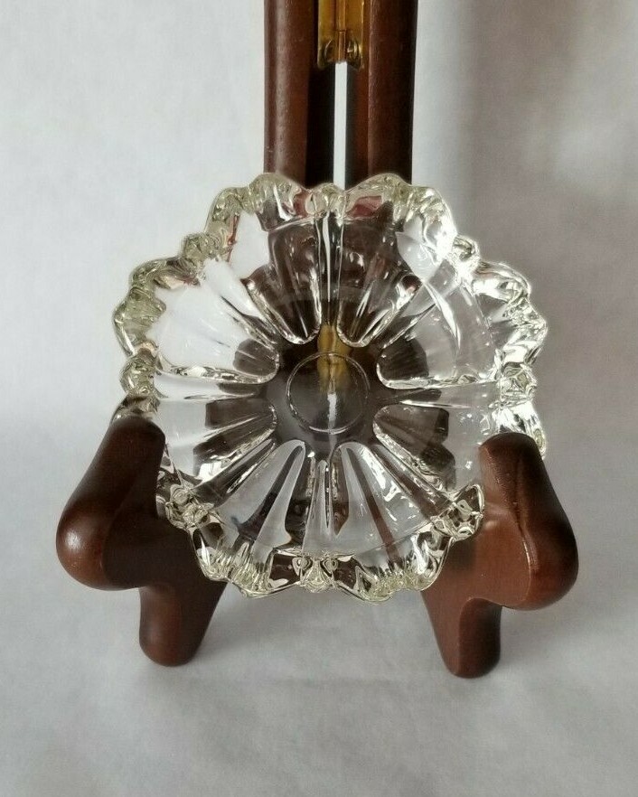 Vintage Pressed Glass Round Master Salt Cellar Dip 3"