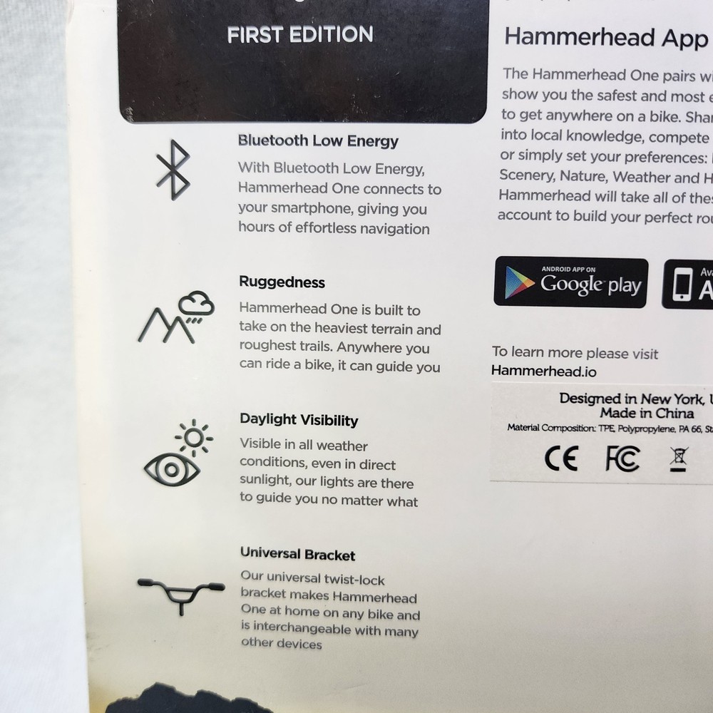 Hammerhead First Edition Bicycle Navigation Tool App Bluetooth with New Mount