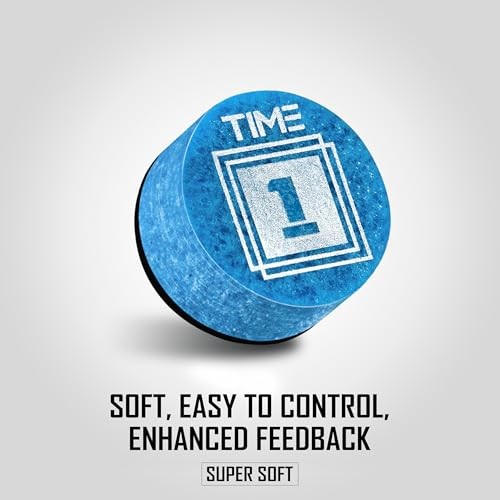 TIME Billiard Pool Cue Tip - 14mm/ Blue/Hardness TIME Pack 3 TIME 2 (Soft)