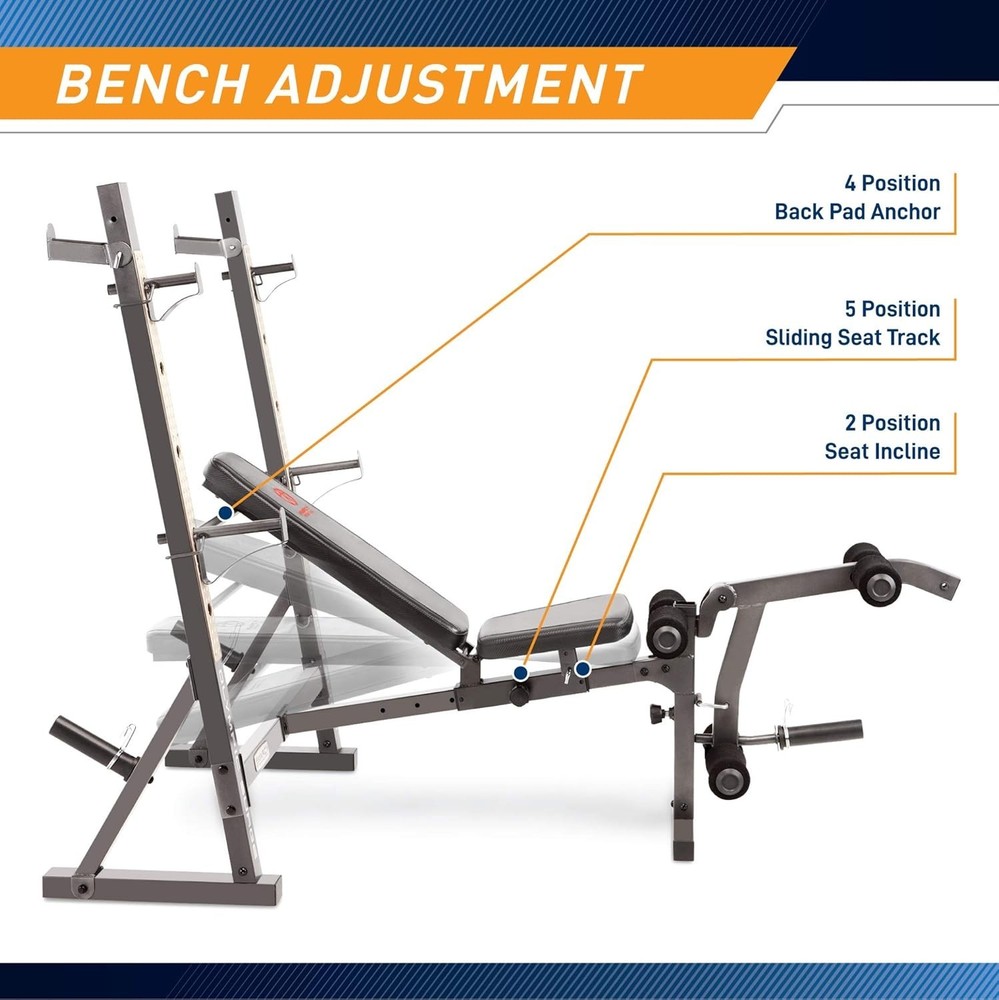 Strength Training Olympic Weight Bench - Compact, Adjustable & Safe for Home Gym