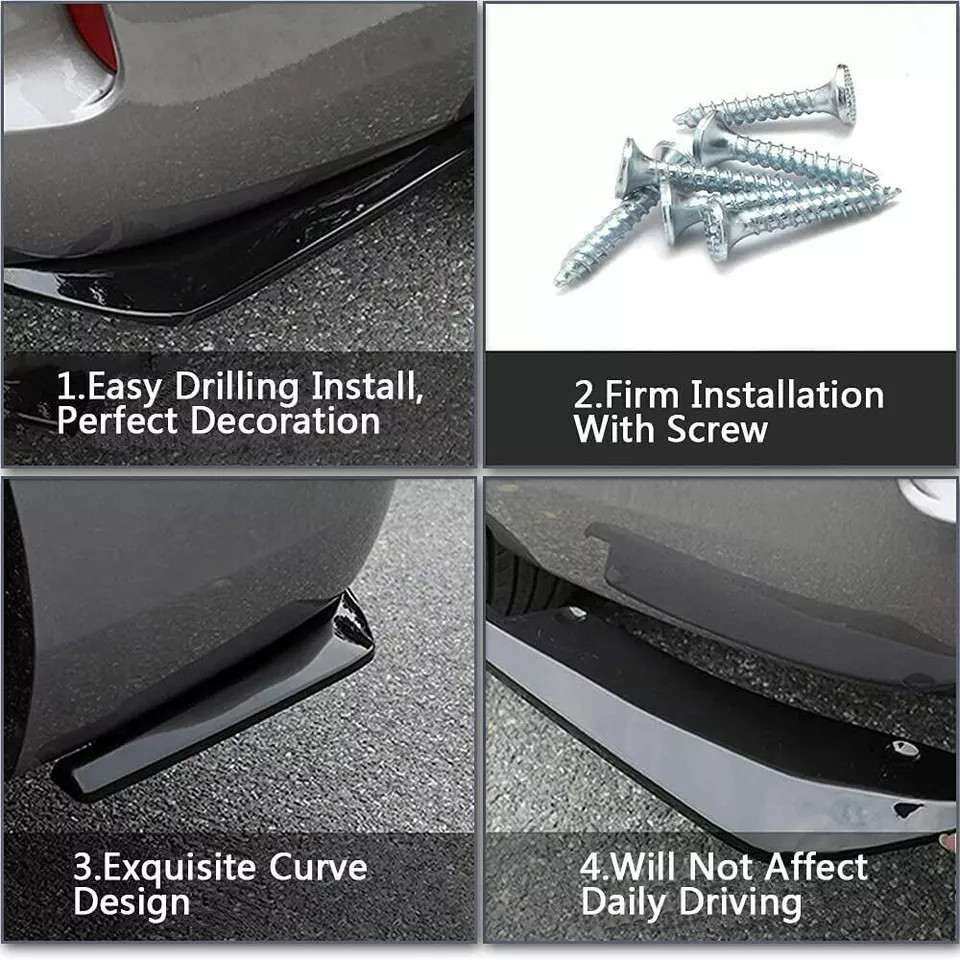 2X Rear Bumper Lip Diffuser Splitter Canard Protector For Cadillac Accessories