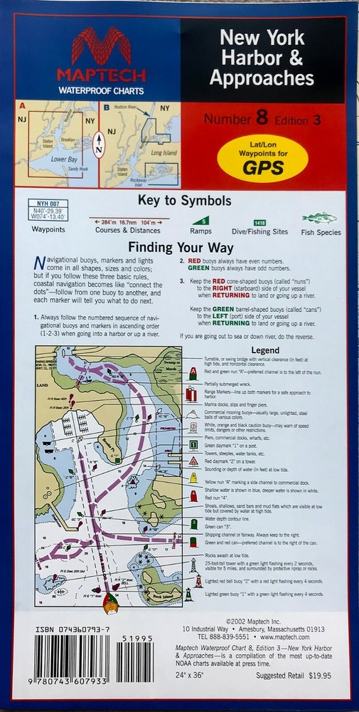 MAPTECH Waterproof Chart CHOOSE FROM OVER 50 maps NEW!