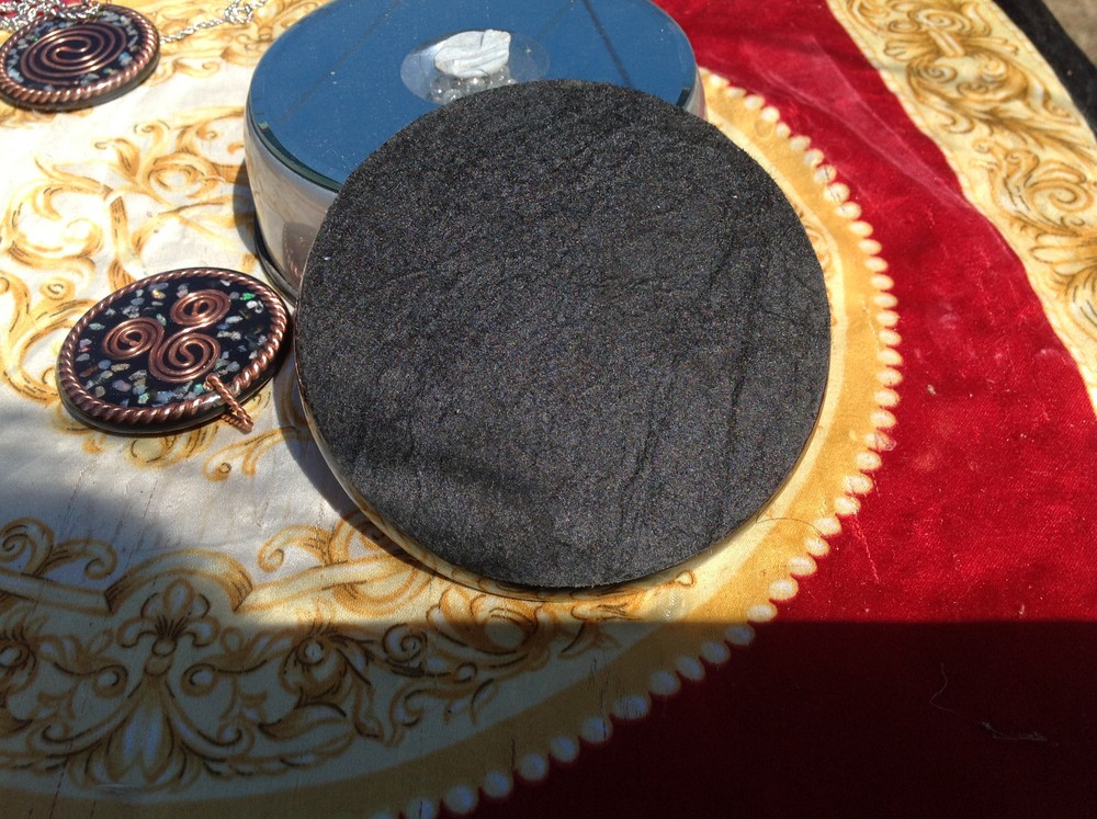 Tensor Ring, Tesla Coil, Shungite w Welo Opal Orgone Water Structuring Coaster.