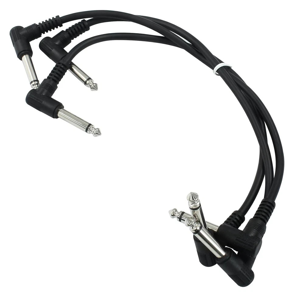 Guitar Patch Cables 6 Pack, 12 Inch Effect Pedal Instrument Cable 1/4" TS