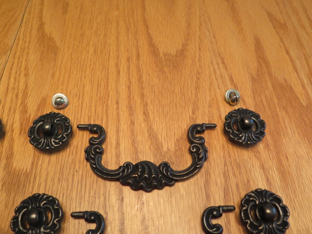 Brass/Dark Tone Drawer Pulls Drop Pulls - Set of 4