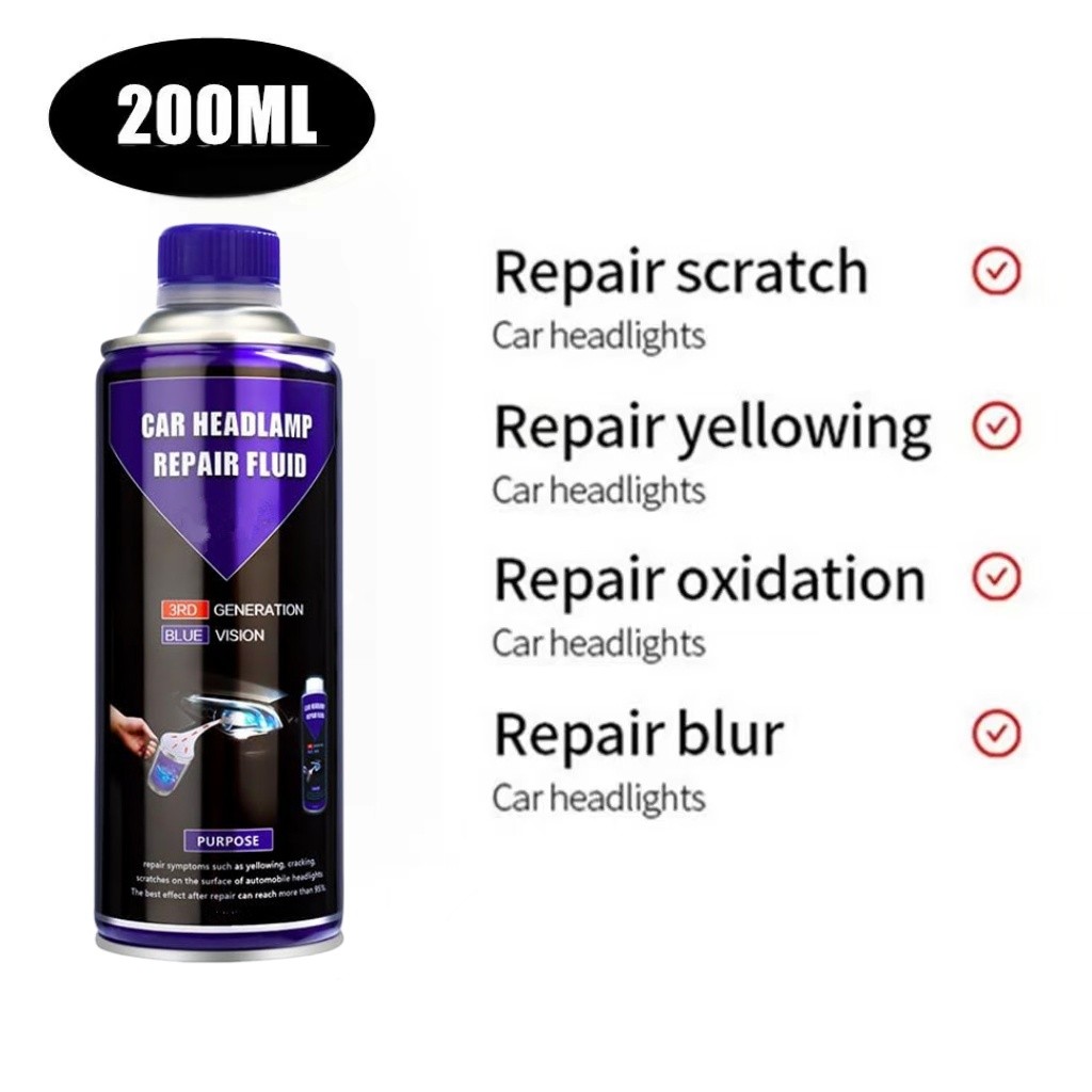 200ML Headlight Restoration Repair Kit Liquid Polymer Chemical Polishing Plug